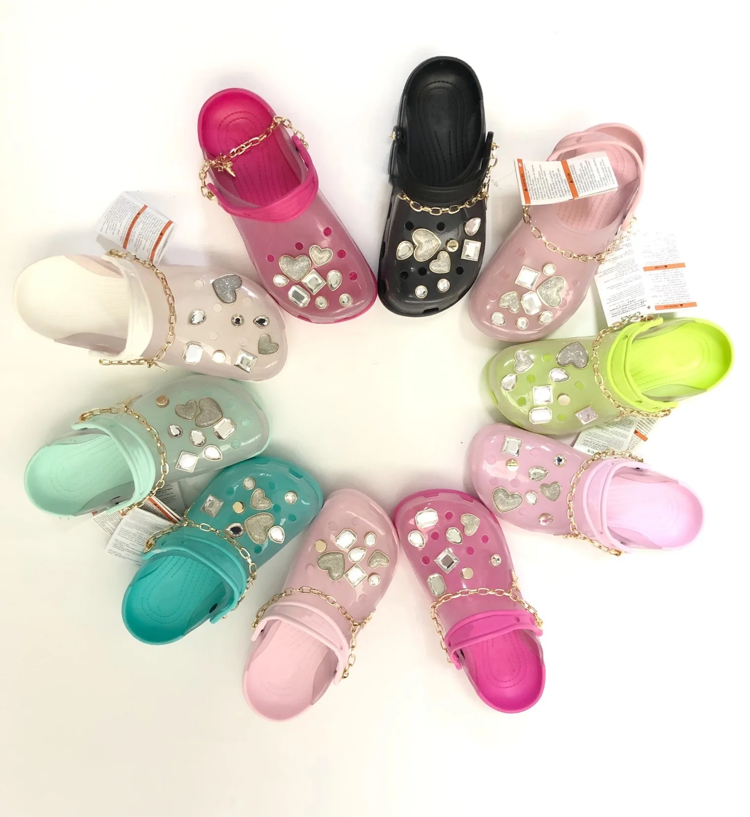 

BUSY GIRL XY1028 Transparent shoes women sandals transparent jelly clog women's clogs shoes, White/pink/flesh pink/aqua green/mint green/black/plum
