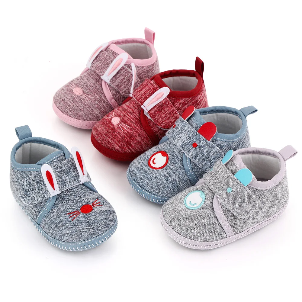 

New arrival 2020 cute cartoon autumn baby shoes high-quality cotton infant shoes, Red/blue 1/pink/blue 2/grey