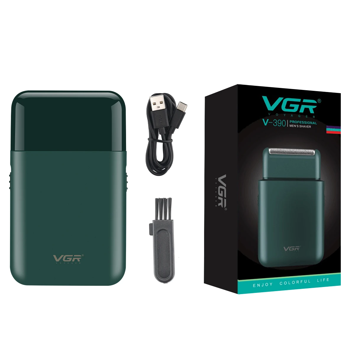 

VGR V-390 mini single blade cordless beard trimmer razor rechargeable foil electric face body shaver for men