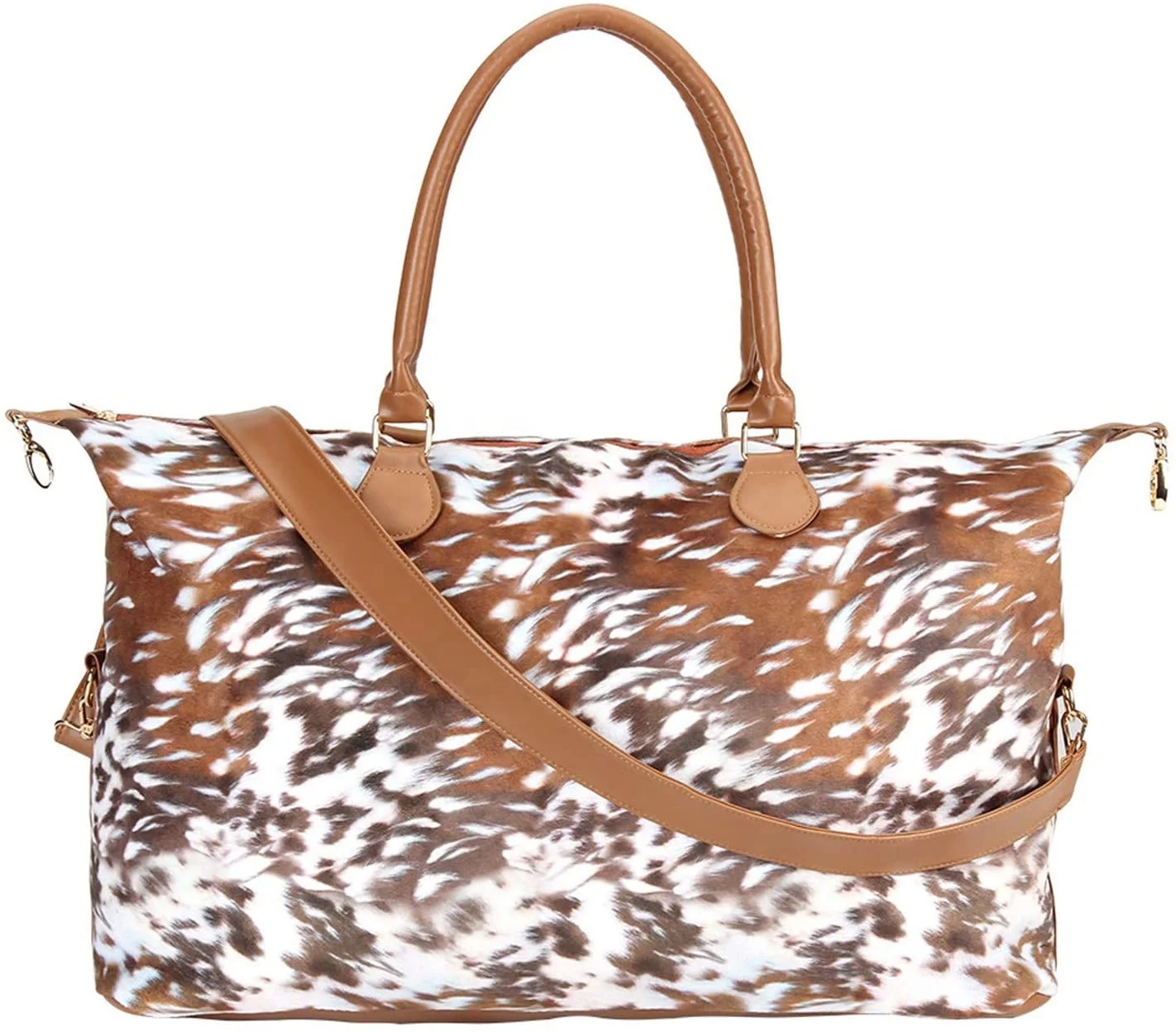 

Leopard Cow Print Weekender Duffle Travel Bag Large Tote Handbags Outdoor Weekender Shoulder Luggage Sports Women, Picture