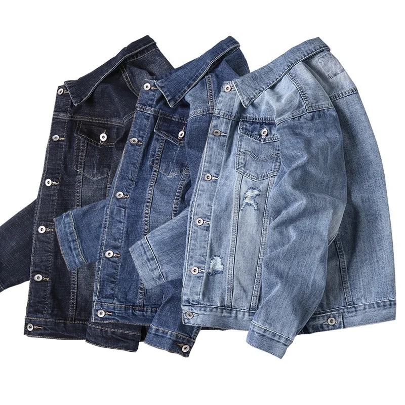 

DS8811 Fashionable hot sale men jeans jacket winter logo custom simplicity jeans jacket for men, As picture or customized make