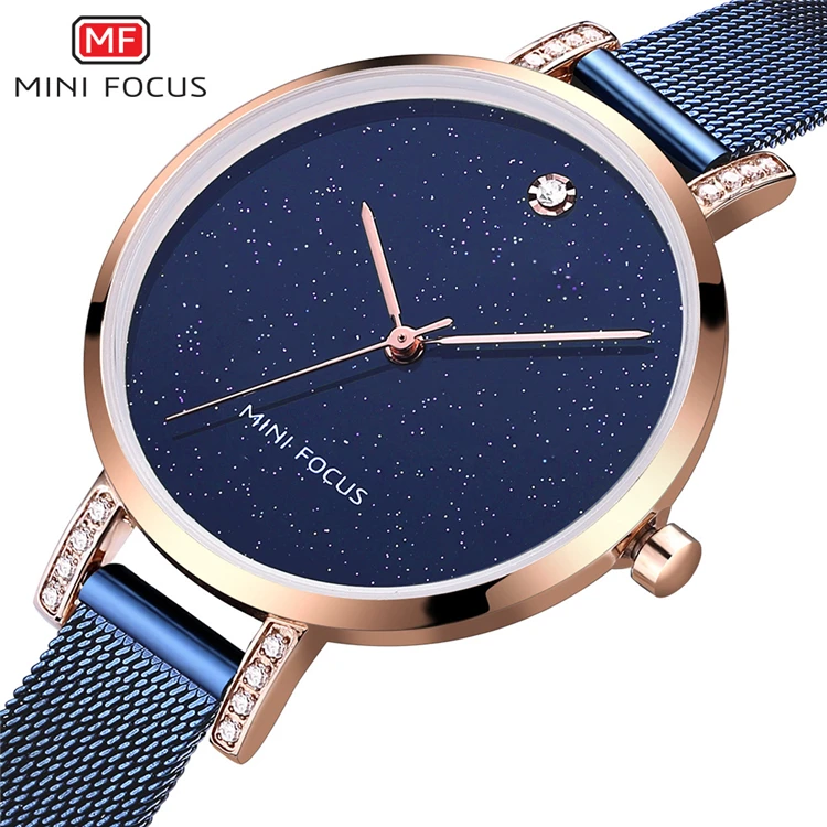 

MINI FOCUS 0160 L Fashion Steel Women Wrist Watch Quartz Bracelet Creative Simple Luxury Jewelry Ladies Watches