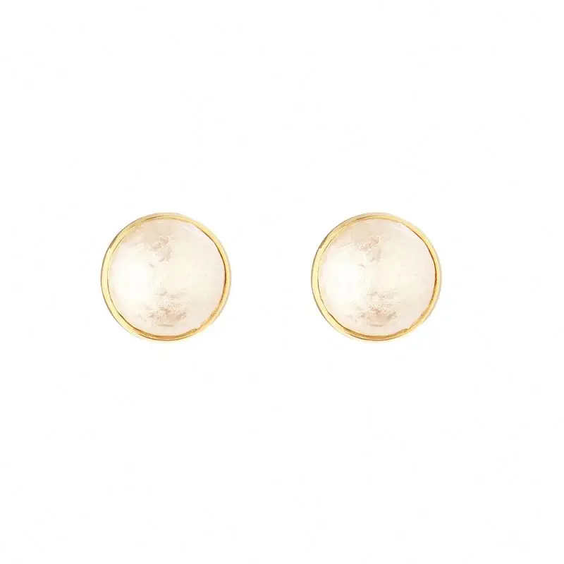 

Earring Finding Orchid Resin Indian Stone Earings Mothers Day 120 Mm Hoop Post Back Stud Earrings, As photo