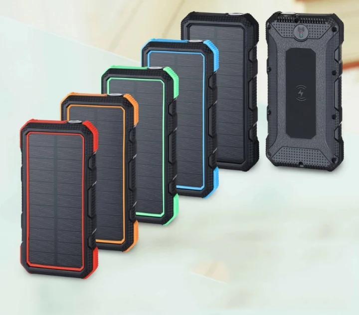 

New Design Promotion Price 20000mah Waterproof Portable Fast Charger Wireless Solar Powerbank