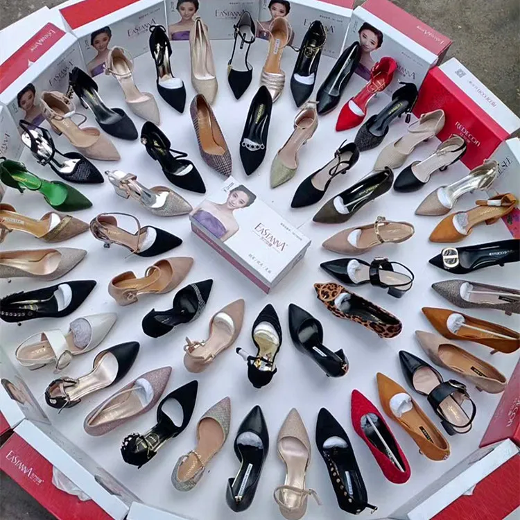 

Clean up a lot of stock and cheap price women's shoes good heel shoes Stocklot
