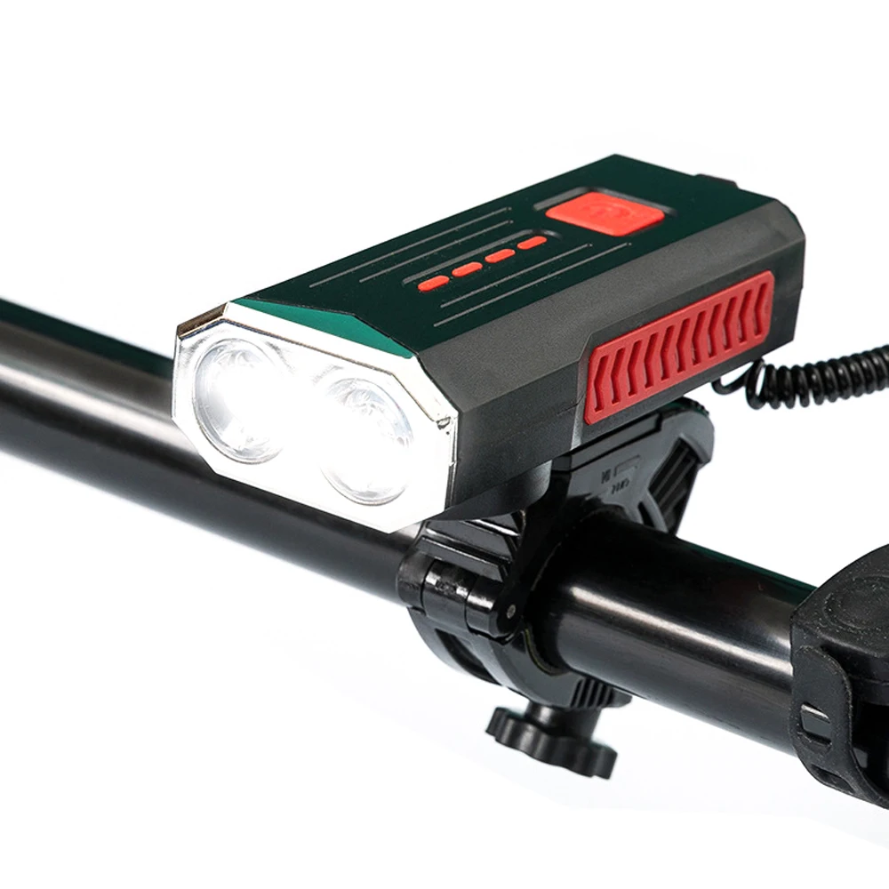 

Best Sale Outdoor Night Riding Bike Light Super Brightness High Waterproof USB Rechargeable LED Front Bicycle Light With Horn, Black