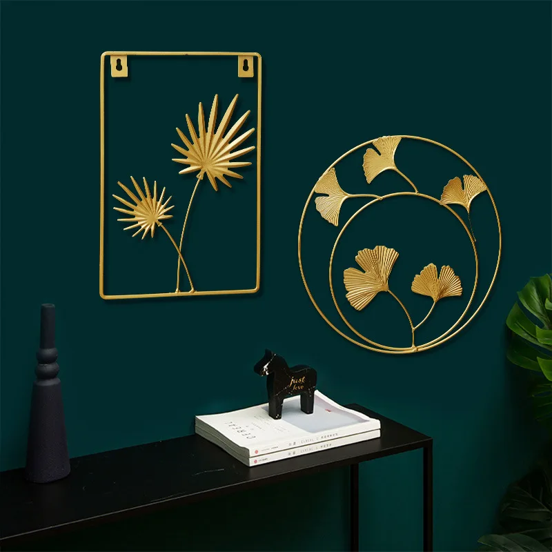 

Nordic Luxury Gold Metal Wall Decoration Pendant For Living Room Art Craft Wall Hanging For Home