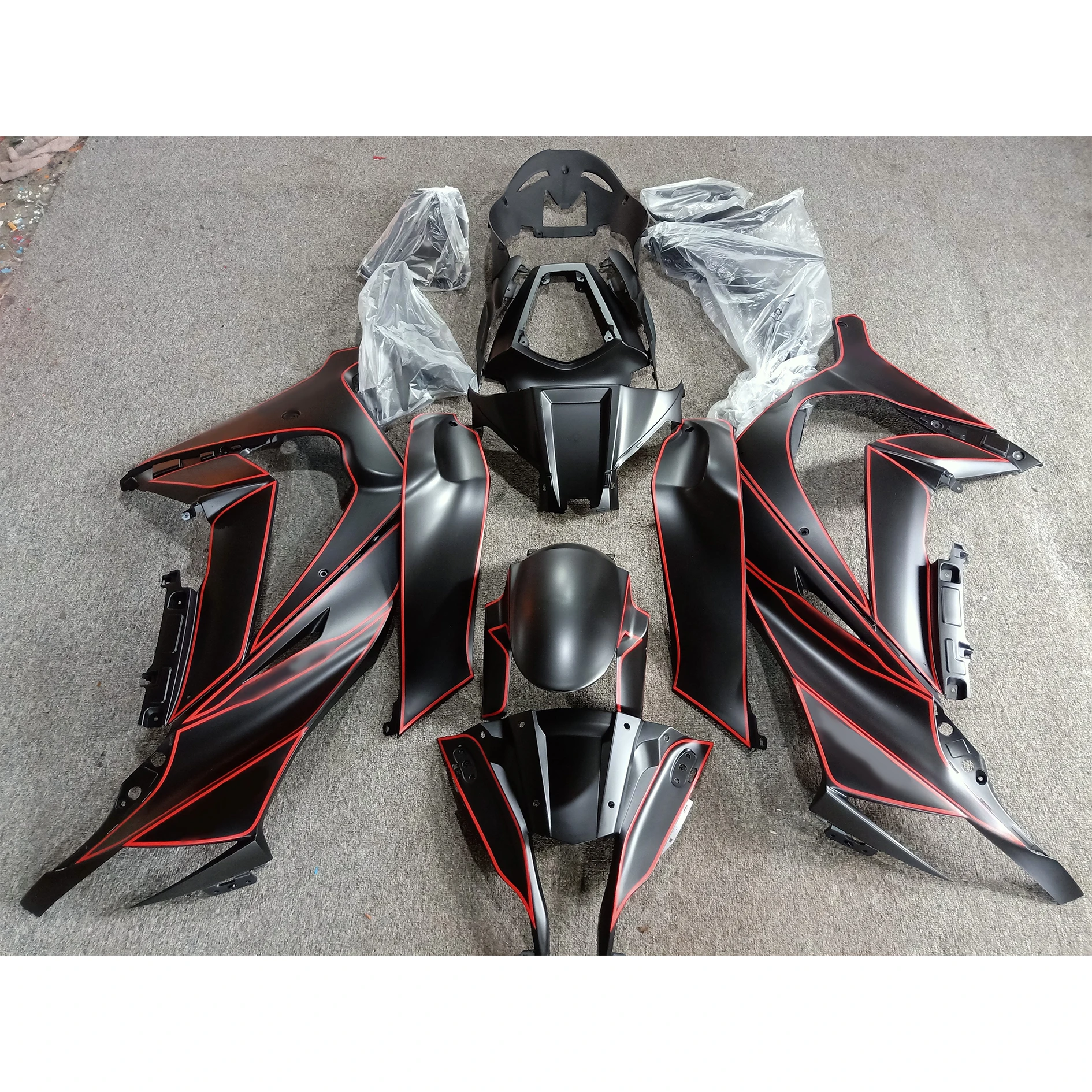 

2021 WHSC Red And Black Motorcycle Accessories For KAWASAKI ZX-10R 2011-2015 Custom Cover Body ABS Plastic Fairings Kit, Pictures shown