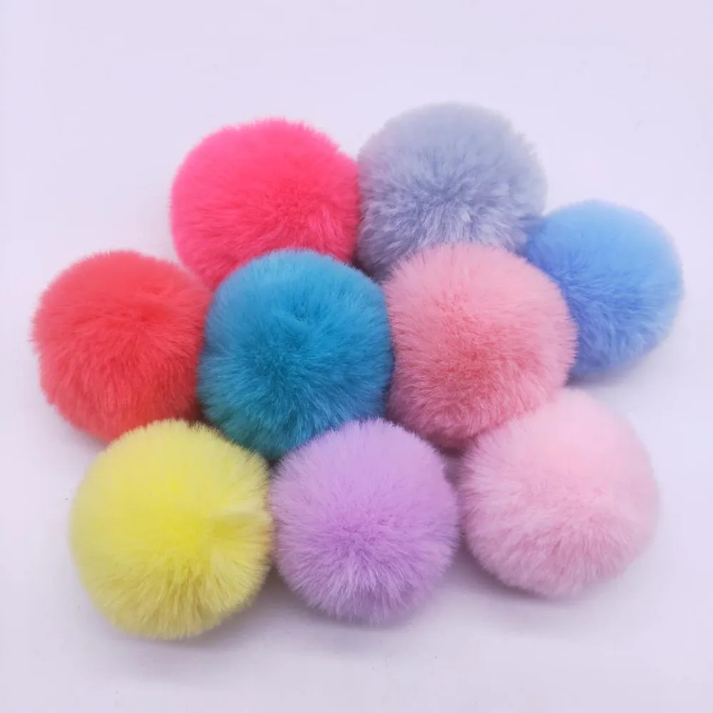 
Handmade pompon clothing shoes and hats accessories 6cm rabbit faux fur pom pom fur balls 