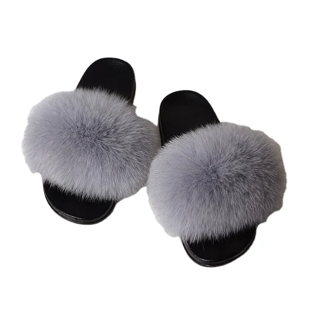 

Terry cheaper wholesale custom raccoon fox faux fur slide sandals Custom Women Fashion Fur Slides, Pictures shown
