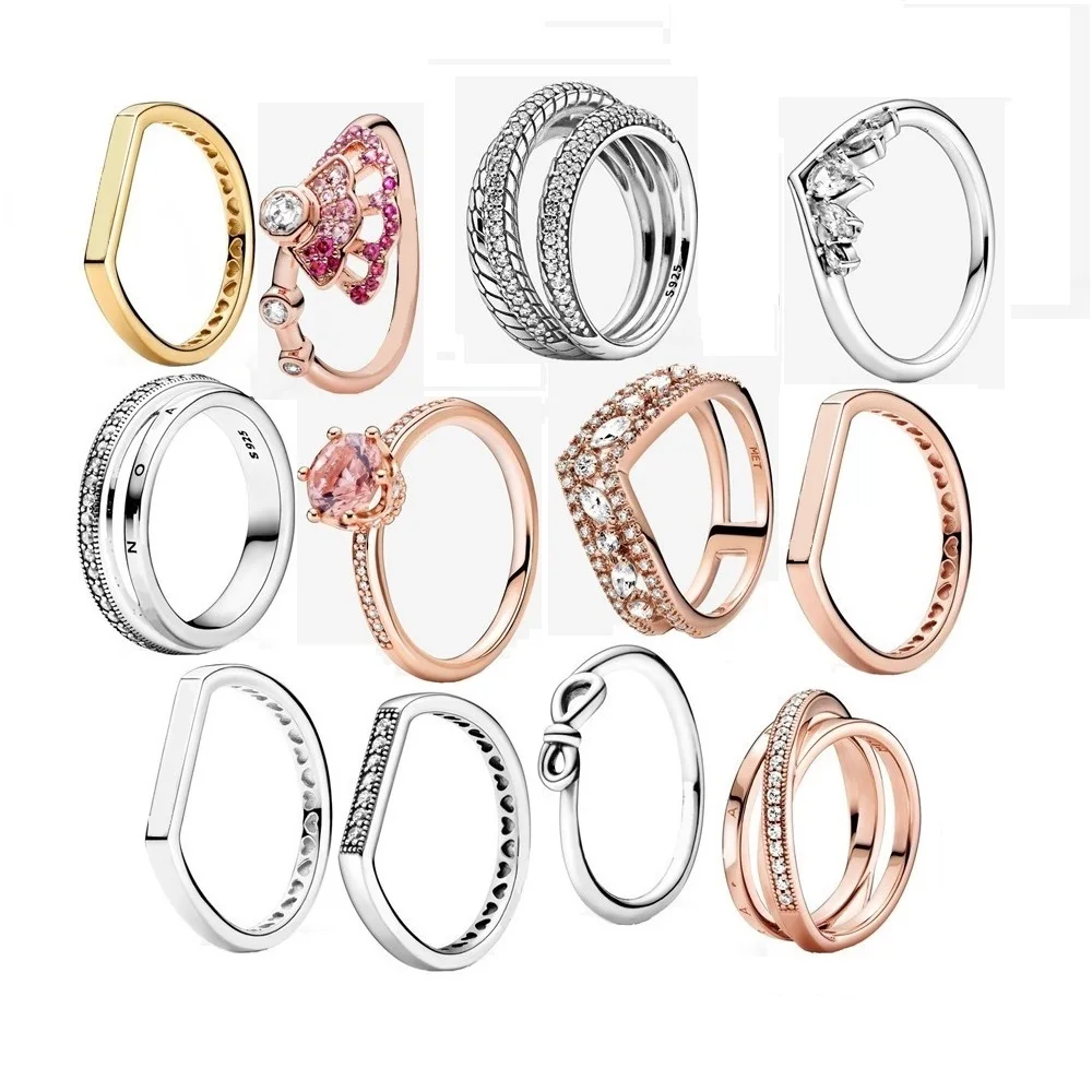 

2020 new 925 sterling silver plated rose gold ring for women, Rose gold color