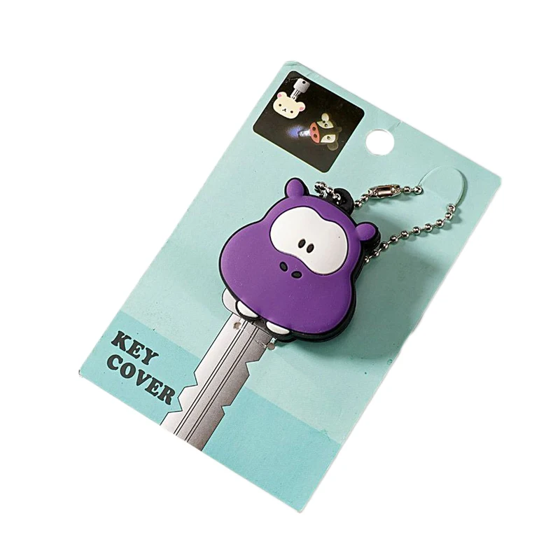 

Cute Cartoon Key Cover Double-sided Three-dimensional Key Protection Cover with LED Light, 5 colors