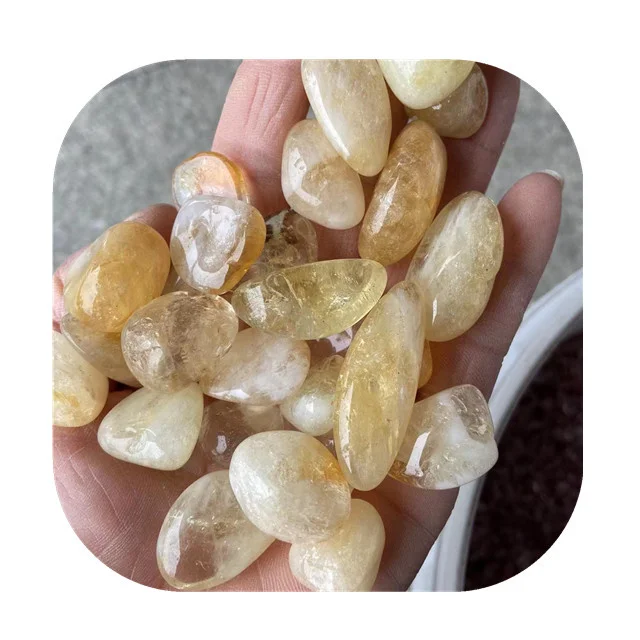 

New arrivals 15-30mm loose crystal gemstone natural Brazilian gold citrine bulk tumbled stones for sale