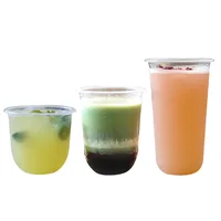 

printed custom logo compostable disposable biodegradable Plastic pp transparent cup with lid for cold drink beverage milk tea