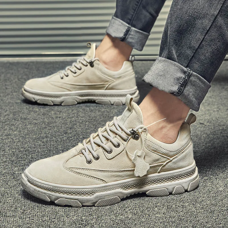 
oem stock sale chunky sole suede leather shoes men outdoor fashion mens shoes sports tennis work shoes 