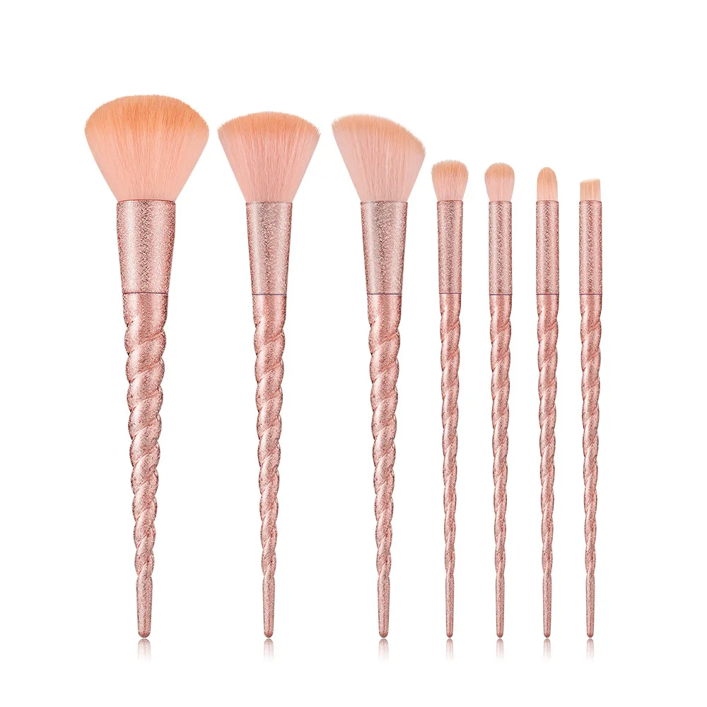 

7pcs Pink Makeup Brush Set with Rhinestone Makeup Brush Sets for Powder Foundation Eye Shadow makeup brush set, Rose/pink/blue/customized