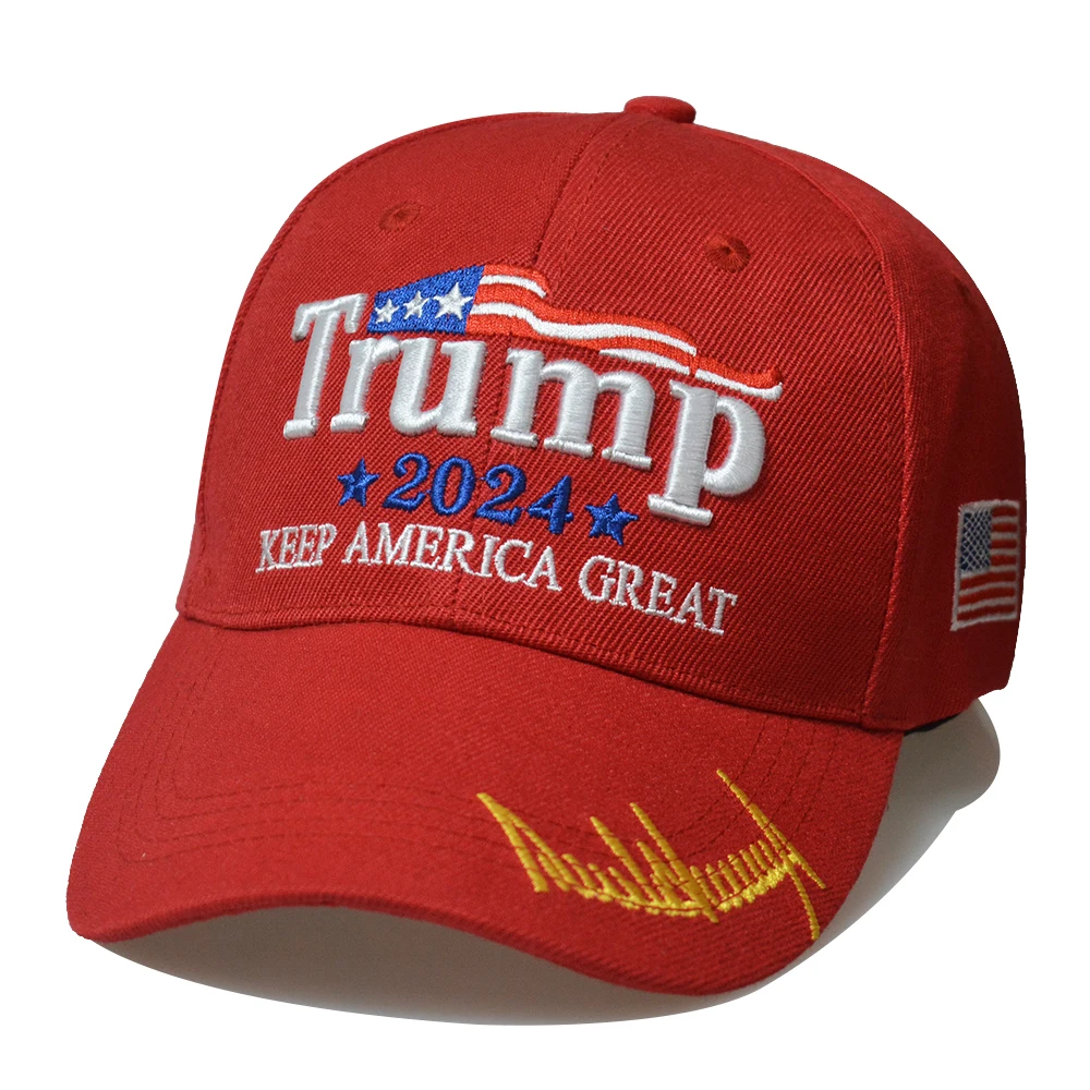 

USA Free Shipping Trump 2024 Hat Keep America Great with American Flag Donald Trump Adjustable Baseball Cap