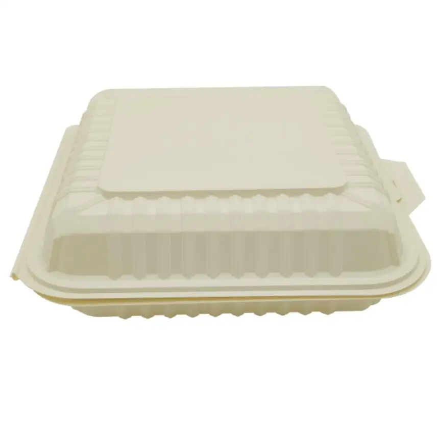 

6''/7''/8''/9''disposable small square container biodegradable food container clamshell hamburger box