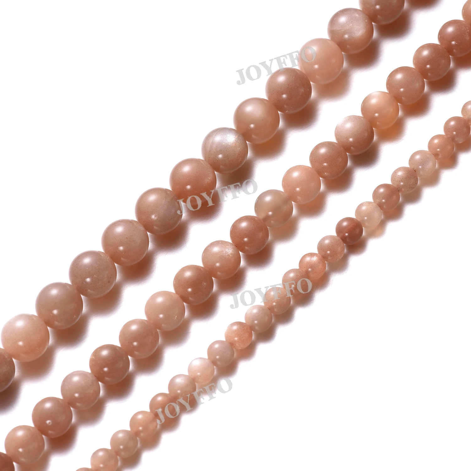 

2020 Natural Faceted Gemstone Stone Loose Beads Round Natural Orange Sunstone Bead Strands Sun For DIY Design Jewelry Making, Picture