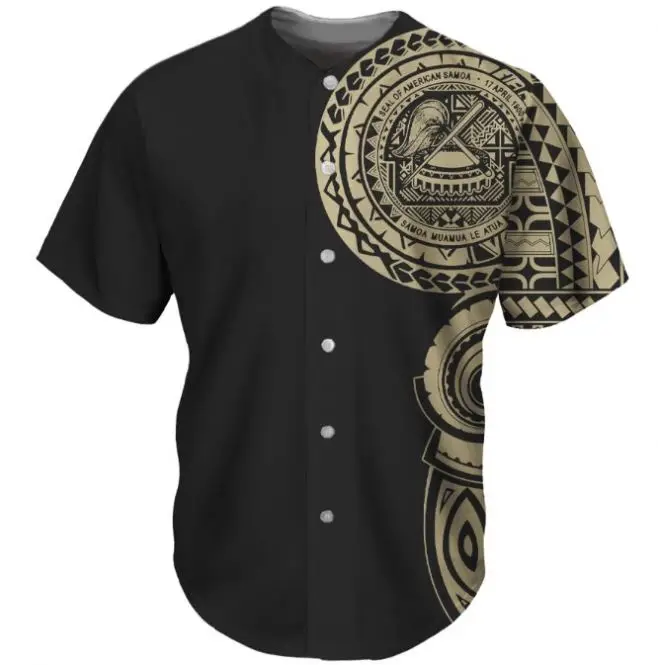 

2021 New Arrivals Fashion Sports Team Logo Uniform Polynesian Samoan Tribal Designs Clothing Custom Breathable Baseball Jersey, Customized color