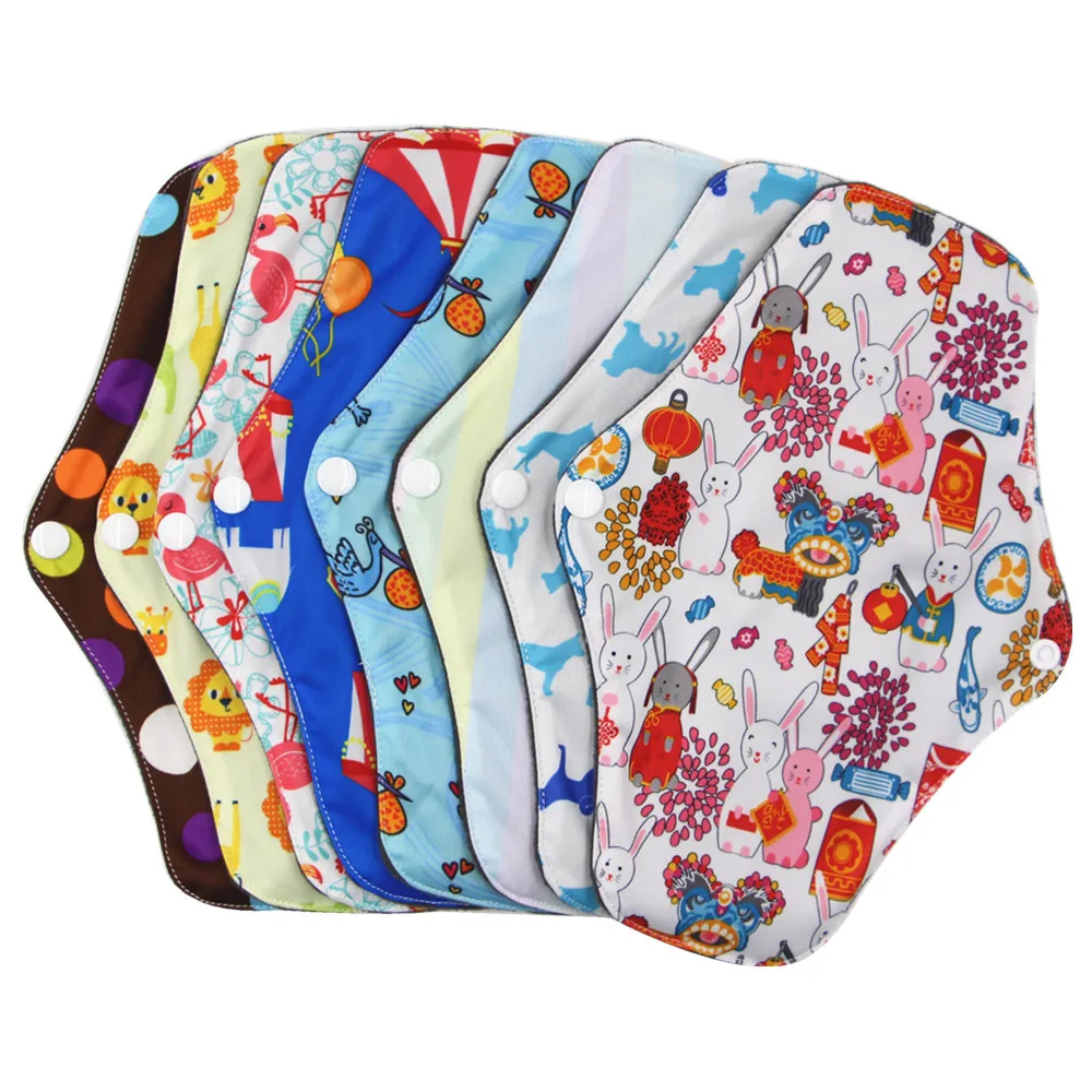 

Women Menstrual Waterproof Washable Bamboo Charcoal Sanitary Pads Cloth Napkin, Colorful comfort sanitary pad