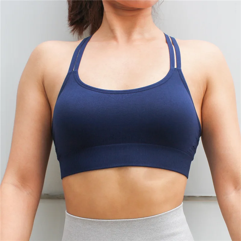 

Europe America Type Seamless Anti-vibration Finalize Design Sports Bra With Padded, Customized color