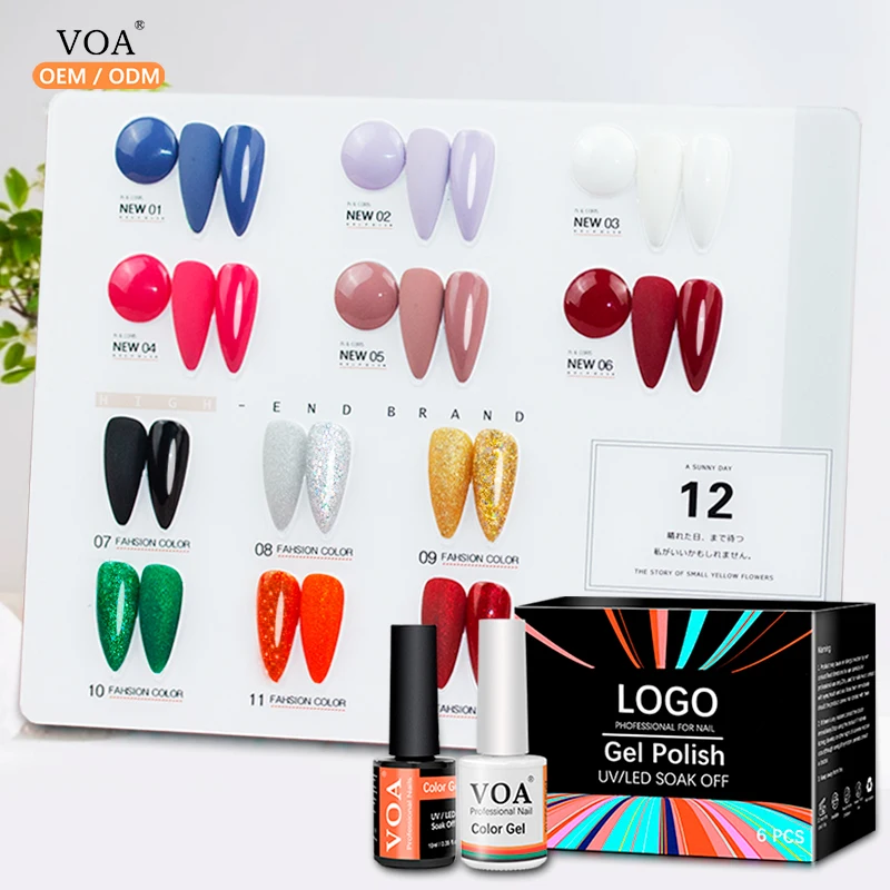 

VOA Christmas 12 color uv gel nail polish gel 10ml nail vanish classic color for LED lamp