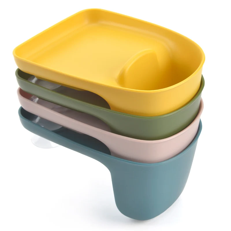 

Sink Basket Triangular Holder Storage Sink Corner Strainer Baskets Drain Shelf Set with Suction Plastic Customized Color Round