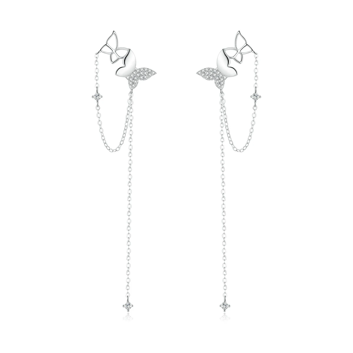 

Women Wedding Engagement Jewelry 925 Sterling Silver Butterflies Earring