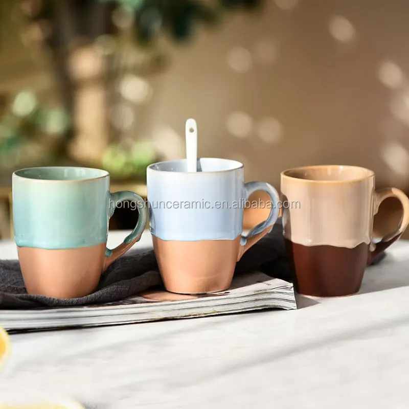 Fashion Customized Colorful Stoneware Coffee Tea Mugs Water Bottle for Cafe