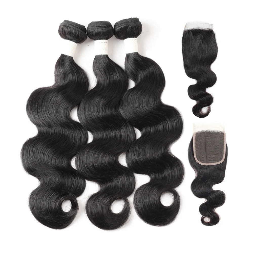 

HEFEI VAST wholesale premium virgin hair raw virgin natural wavy hair indian human body wave hair bundles weave with closure set