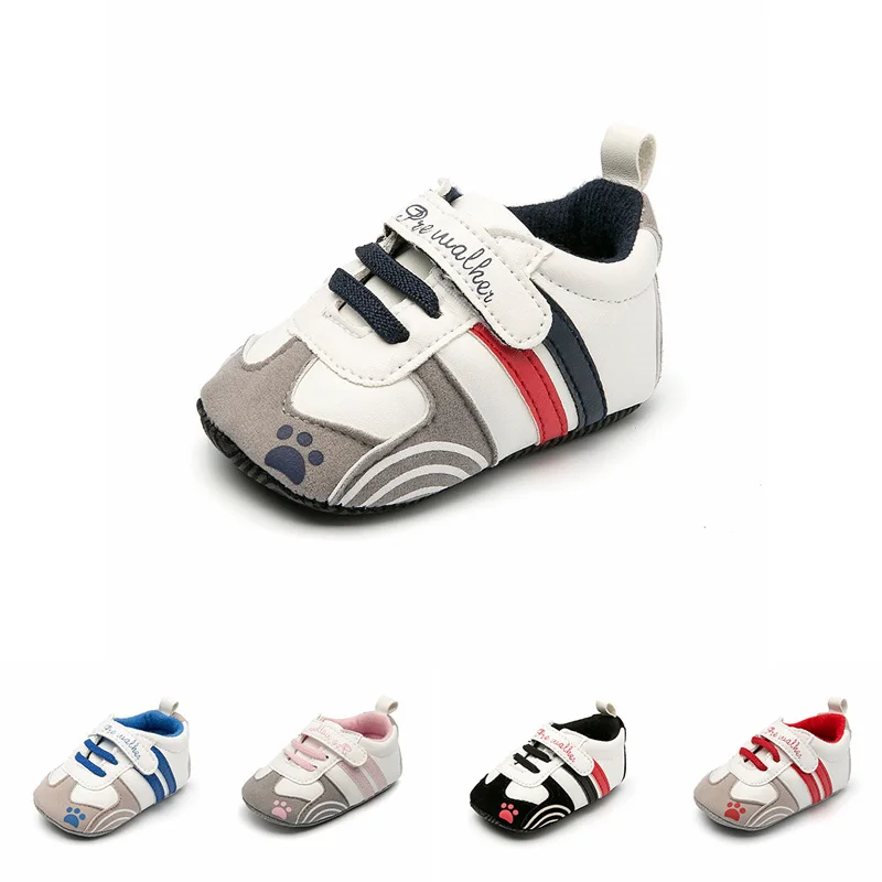 

2020 New Baby Shoes Sports Sneakers Newborn Baby Boys Girls Stripe Pattern Shoes Infant Toddler kids Soft Anti-slip Shoes B1, As photo