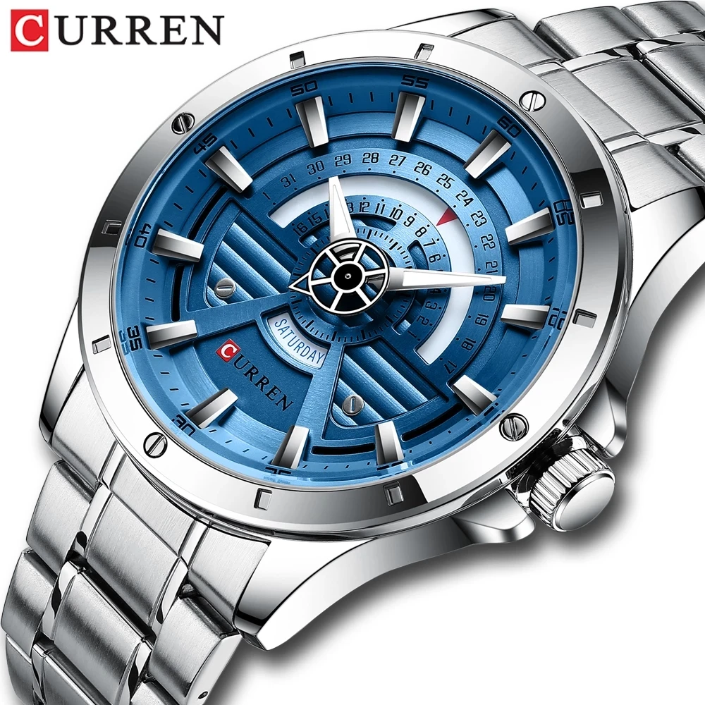 

CURREN 8381 NEW Fashion Casual Quartz Stainless Steel Watches Sport Brand Clock Male Creative Business Mens Wristwatches, 5-colors