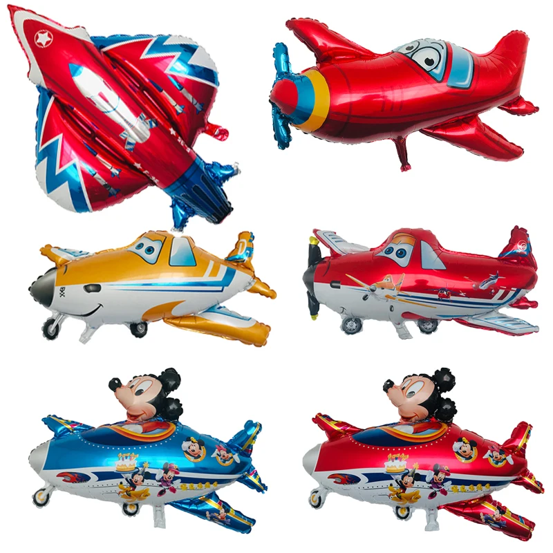 

Free Shipping Cartoon Mickey Minnie Mouse Airplane Plane Balloon Birthday Party Balloons, Blue