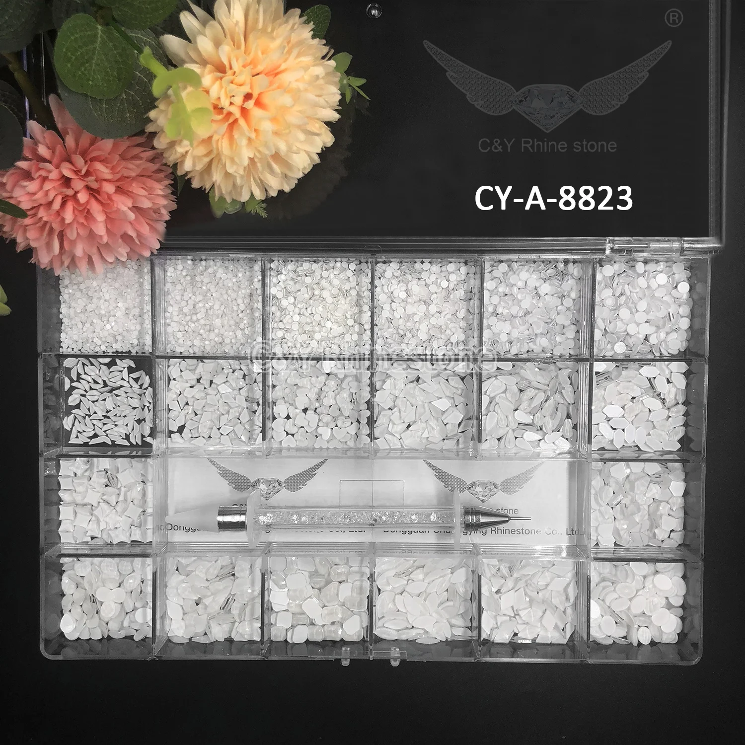 

C&Y Crystals Stones Flatback Mixed Shapes Nail Non Hotfix Opal Rhinestone Box For Nails