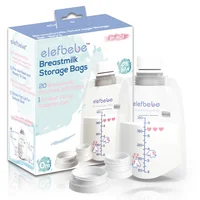 

BPA Free 180ml Food Grade PET/PP Baby Breast Milk Storage Bag With Adaptor