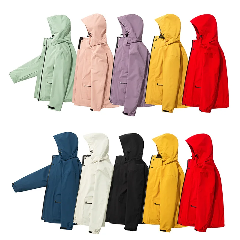 Three-In-One Winter Outdoor Jacket for Men Women 0.05kg Detachable Polar Fleece Liner Stand Windproof Waterproof Warm Knitted
