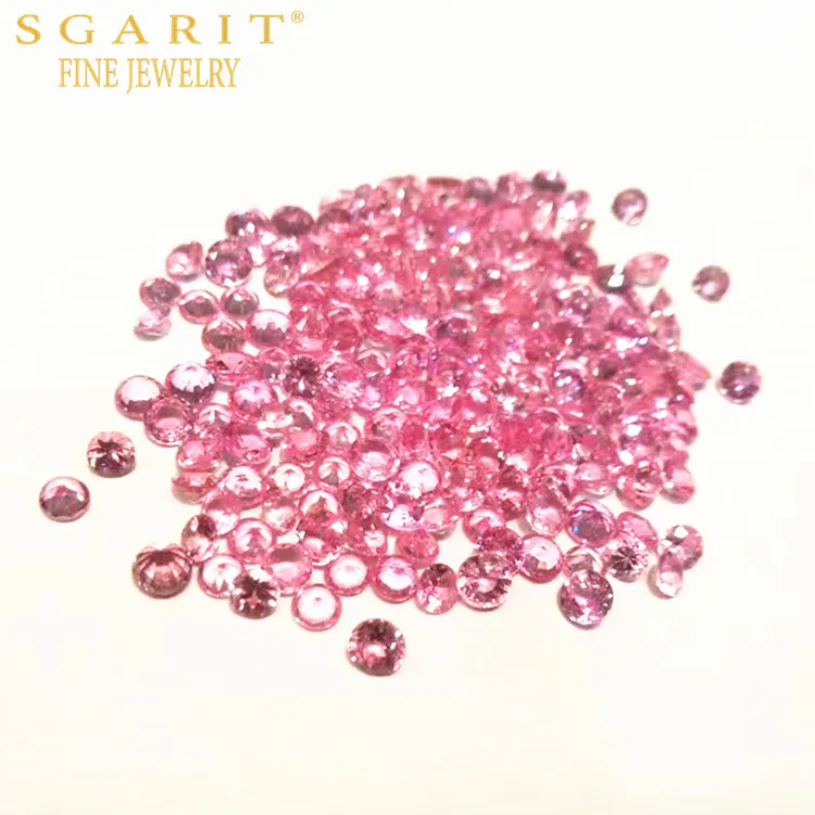

SGARIT 5A quality Precious gems jewelry factory Wholesale 0.8-4mm Round faceted cutting Natural Pink Sapphire Loose Gemstone