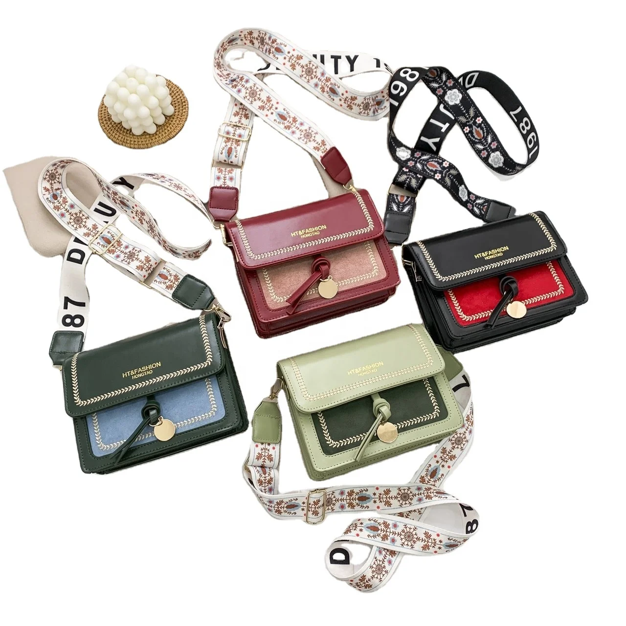 

2022 New Latest Ladies Fashion Vegan Leather Messenger Hand Bags Shoulder Bag Handbag
