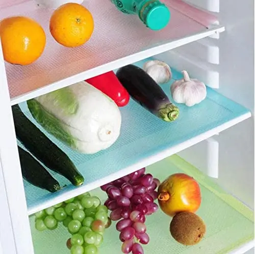 

Droshipping 2022 Can Be Cut Refrigerator Liners Drawer Table Placemats 4 Pack Refrigerator Mats Shelf Mats Washable Fridge Mats