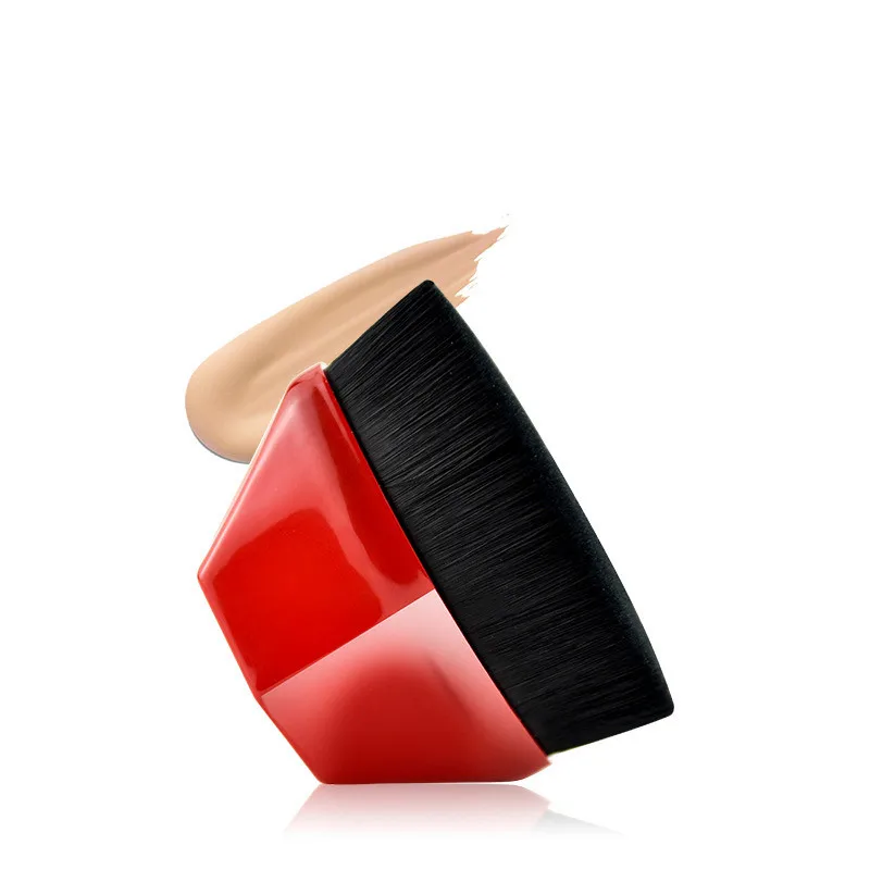 

FEIYAN Custom no. 55 Foundation Brush Premium Face Flat Top Kabuki High Density Seamless Red Hexagon Foundation Makeup Brush