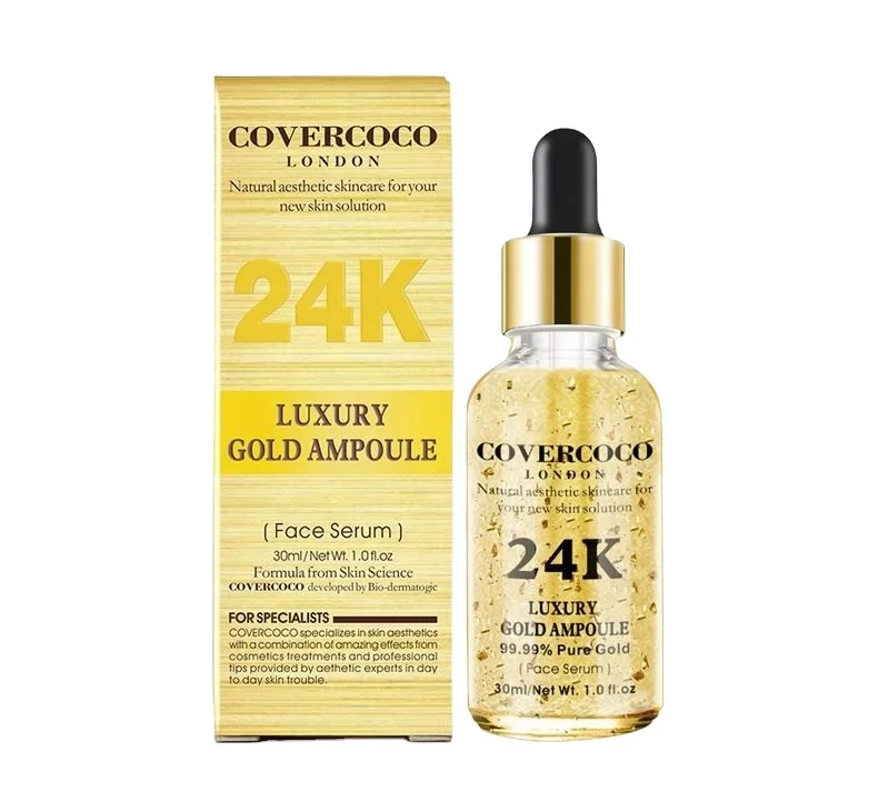 

Covercoco Luxury 24k Essential oil Moisturizing Firming Anti Aging Skin Care Lift gold OEM Face Serum