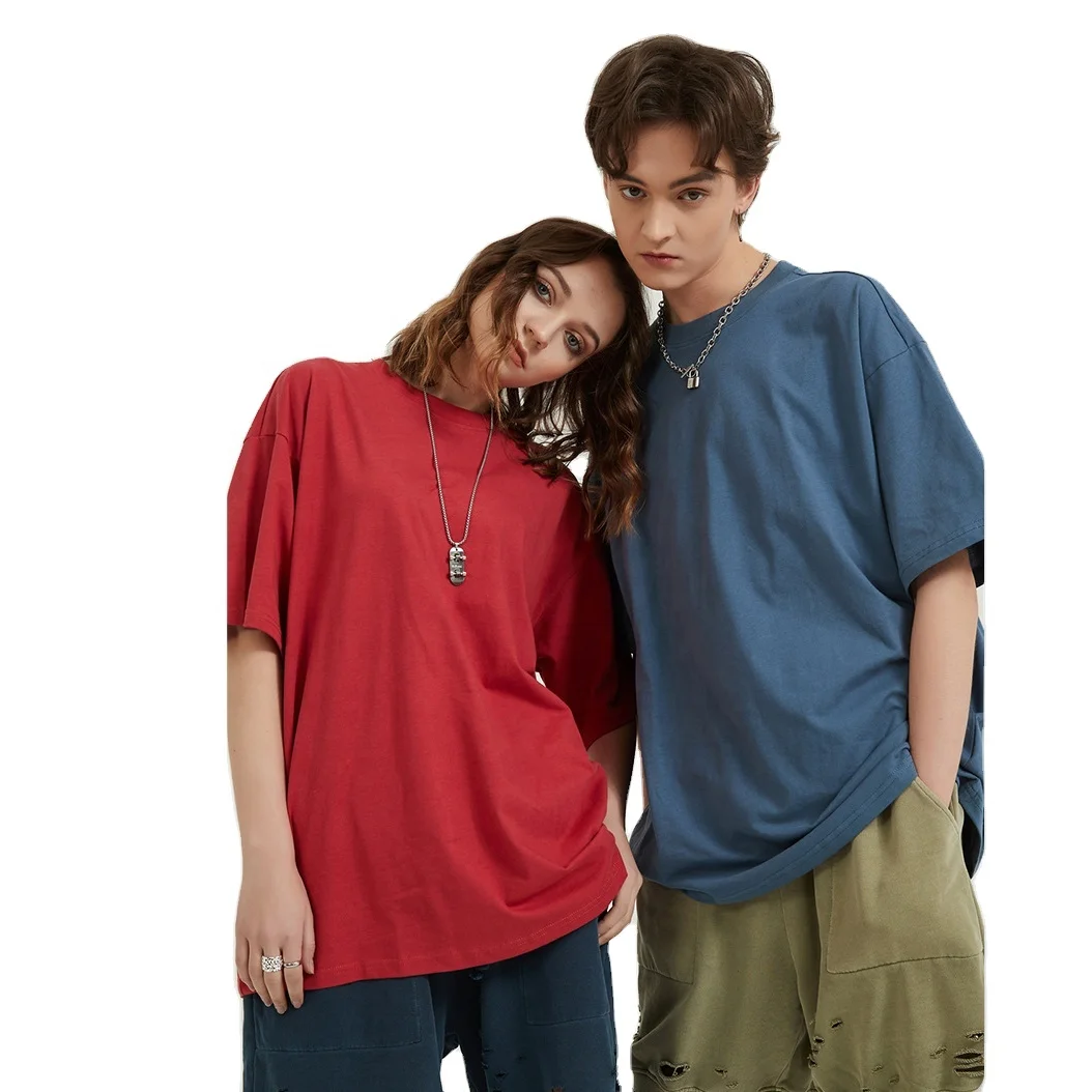 

210g double yarn 100% cotton fabric men's t-shirts oversize custom tshirt
