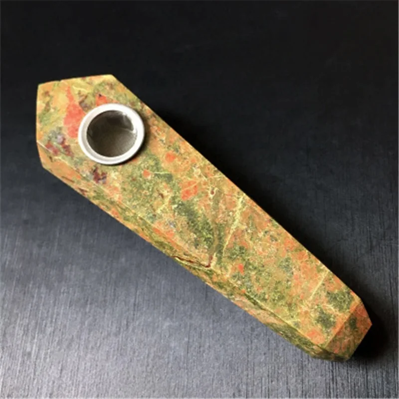 

Wholesale Natural Unakite Smoking Pipe Six-prismatic Strainer Tobacco Pipe