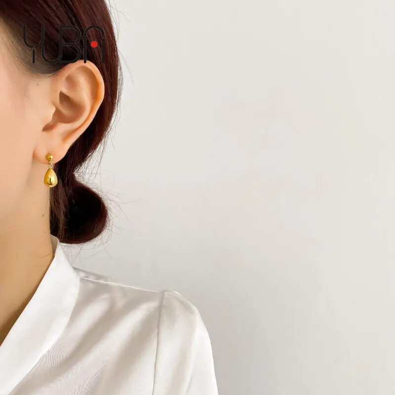 

18k Gold Plated Cute Waterdrop Dangle Earring Stainless Steel Earring