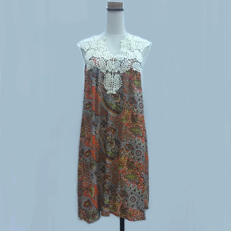 

Flower Lace Women Summer 2020 Plus Size Print Dresses, Shown