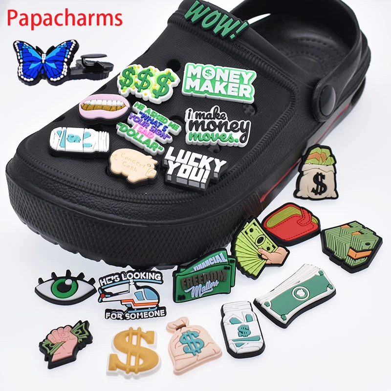 

New Designer PVC Croc Shoes Charms Show Me Your Money Maker Accessories Cash Wallet Clog Shoes Decoration for Girl Boy Gift