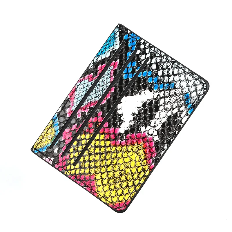 

LCH-003 New Korean Colorful Leather Coin Pocket Python Pattern Card Sleeve Multi-card Hot Sale PU Business Credit Card Holder