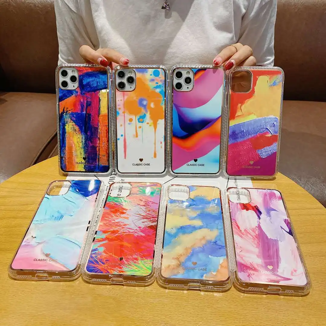 

2020 Watercolor Dyed Marble Phone Case For iPhone 12 Pro Max Fashion Cover For iPhone 12 Case Shockproof iPhone 12 Mini Case