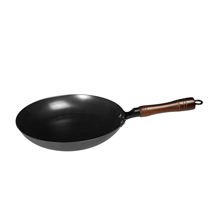 

Amazon Hot Sell Cast Iron Wok Skillet Fry Pan With Removable Handle Cookware Fries Pan Kitchen Deep Frying Pan